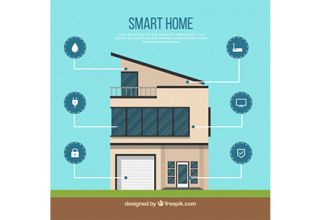 دانلود وکتور Smart home background with device